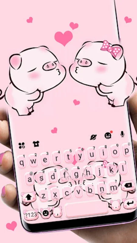 Cute Piggy Love Theme for Android: Personalize Typing