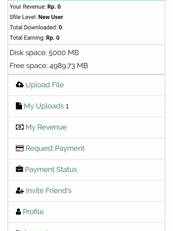 SFile Mobi for Android - Earn Revenue by Sharing Files