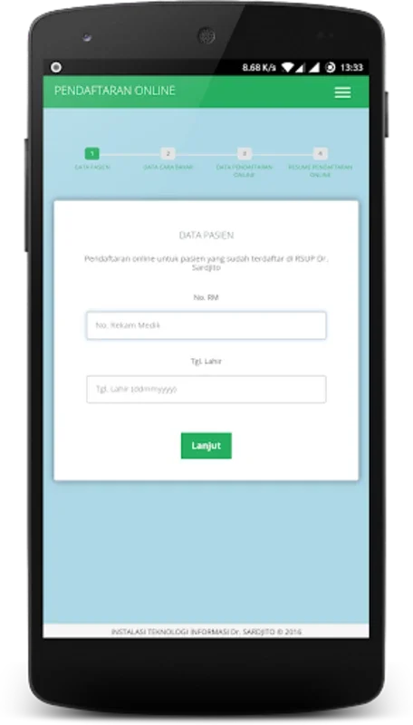 Pendaftaran Online Dr.Sardjito for Android: Simplify Appointments