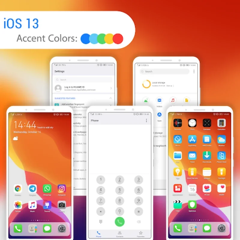 iOS 13 Free EMUI 10/9.X Theme for Android