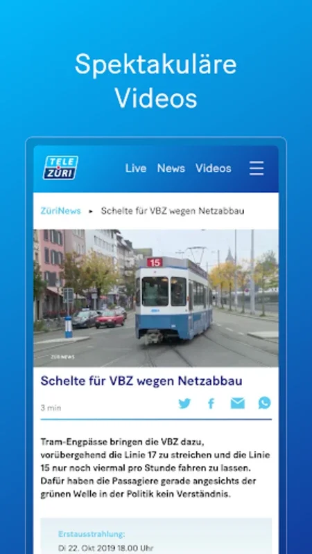 TeleZüri for Android - Comprehensive News & Entertainment