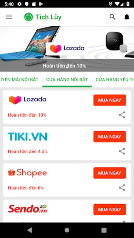 Tích Lũy: Khuyến mãi, Hoàn tiề for Android - Maximize Savings