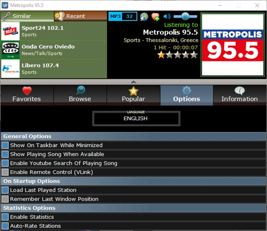 VRadio for Windows - Enjoy Global Radio Streams