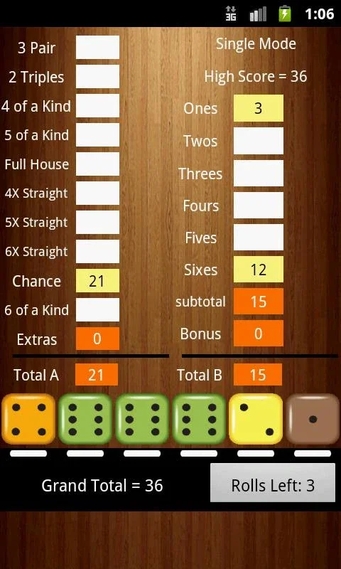 Six Dice for Android - Strategic Dice Game