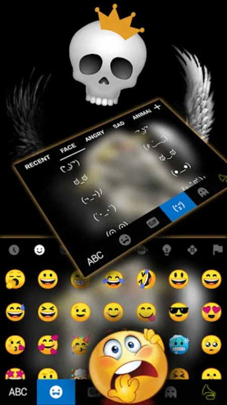 Gangster Poker Skull for Android - Custom Keyboard with Autocorrect