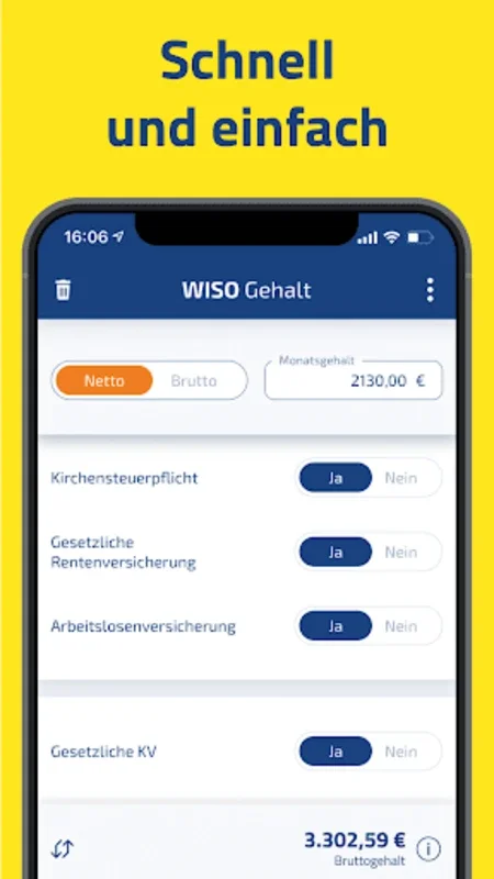 WISO Gehalt 2015 for Android: Accurate Net Salary Calculation