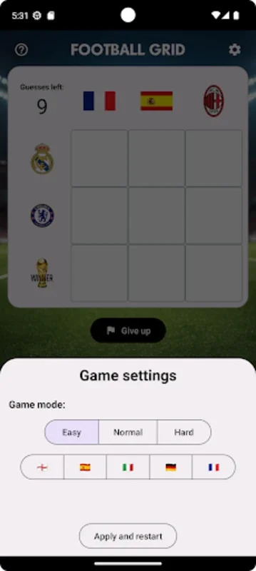 Football Grid for Android - Test Your Soccer Knowledge