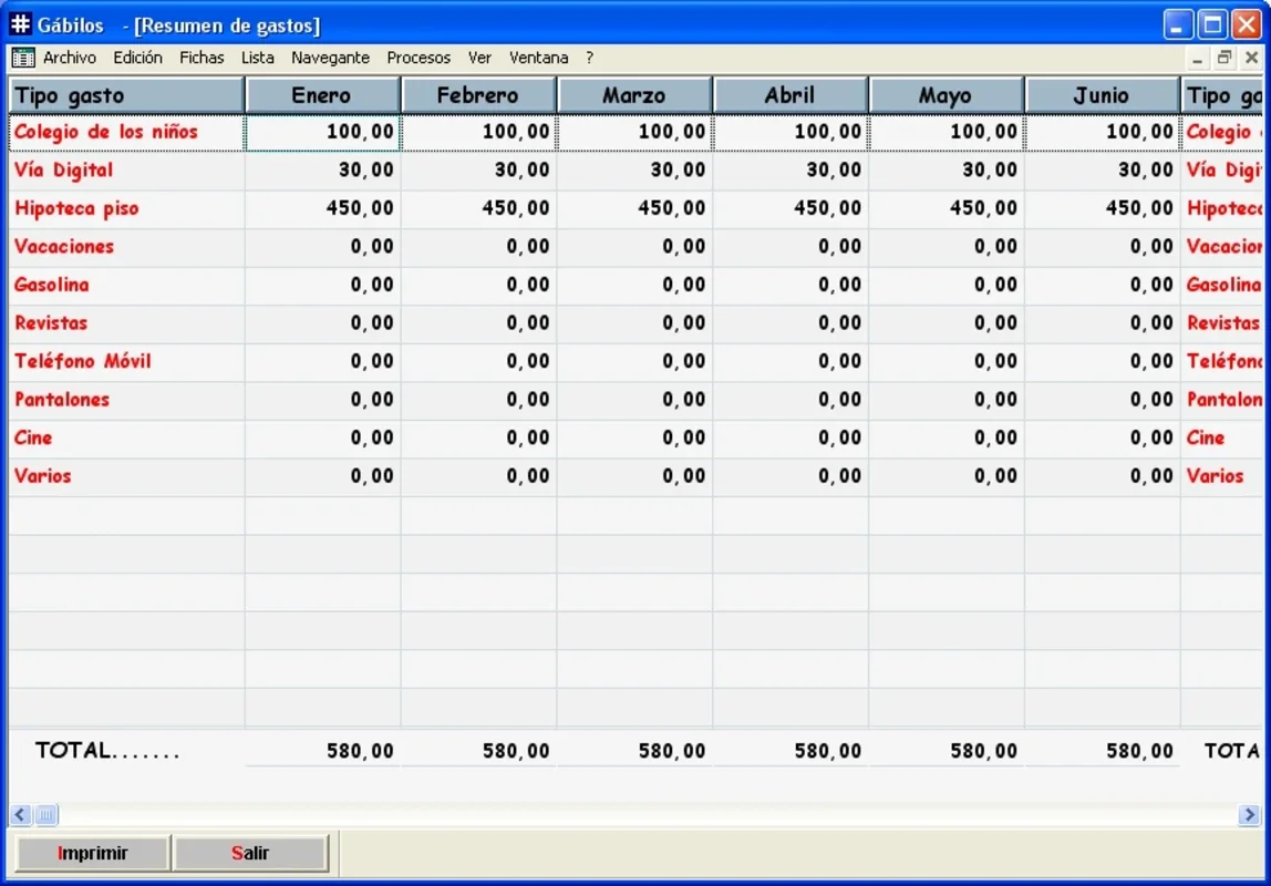 Gabilos Contabilidad Domestica for Windows: Streamlined Home Accounting