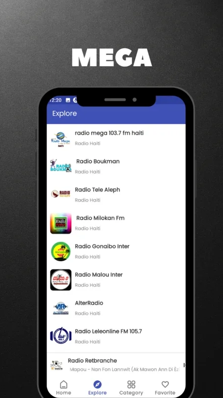 Radio mega 103.7 fm haiti 24/7 - Android App for Haitian Music