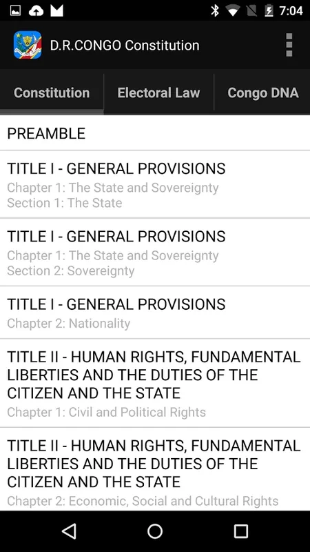 Congo-Constitution for Android: Understand DRC Law
