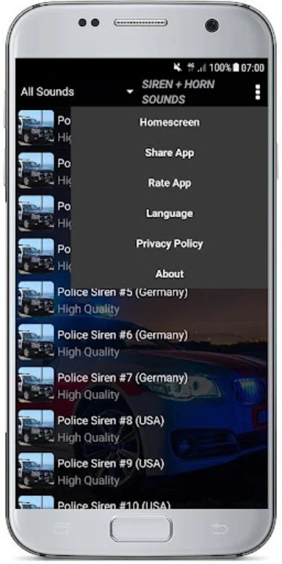 SIREN + HORN SOUNDS for Android: Diverse Sound Options