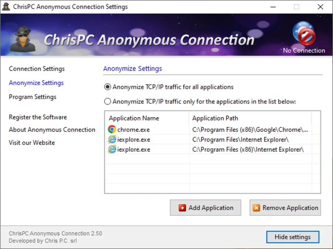 ChrisPC Anonymous Connection for Windows - Secure and Private Browsing