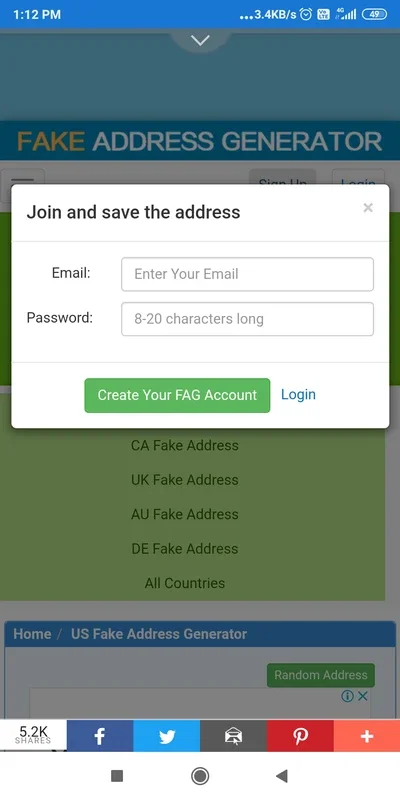 Fake Address Generatorr for Android: Generate Fake Details