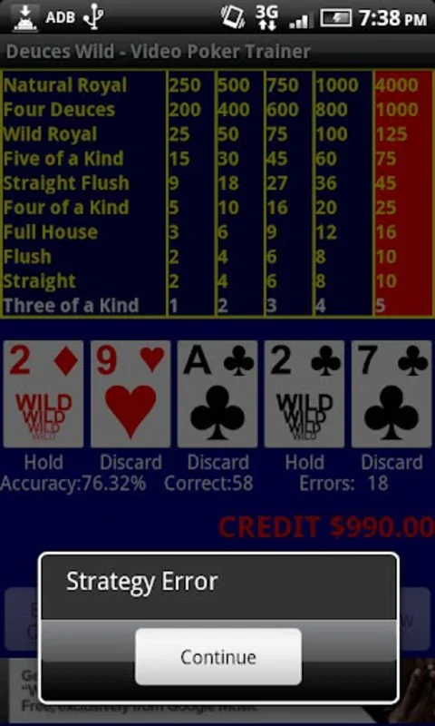 Video Poker - Deuces Wild for Android: Enhance Strategy