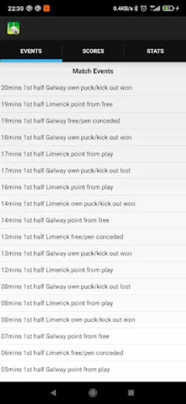 Gaa Scores Stats Lite for Android: Track GAA Games with Ease