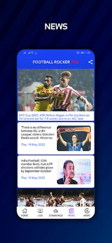 Football Rocker Pro for Android - Stay Updated on Soccer