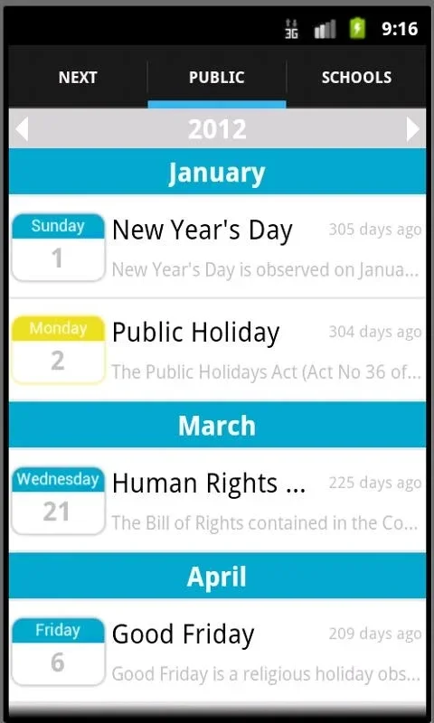 SA Holiday for Android - Comprehensive Holiday Planner