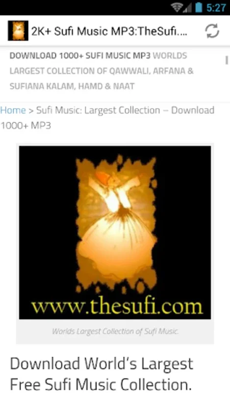 2K+ Sufi Music MP3:TheSufi.com for Android - Rich Musical Experience