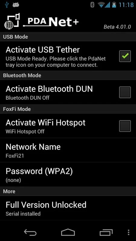 PdaNet for Android - Share Internet Seamlessly