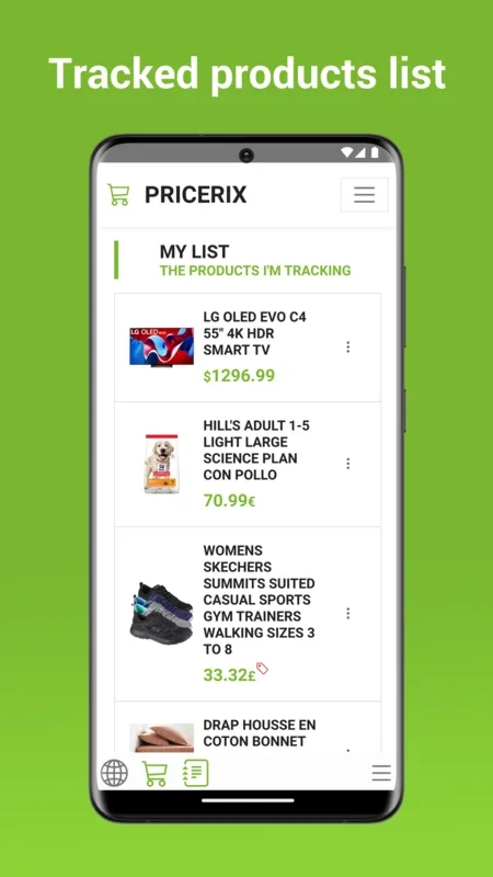 Pricerix for Android - Track Product Prices & Get Notifications