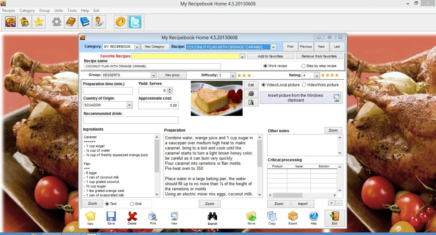 My Recipebook Professional for Windows - No Download Required