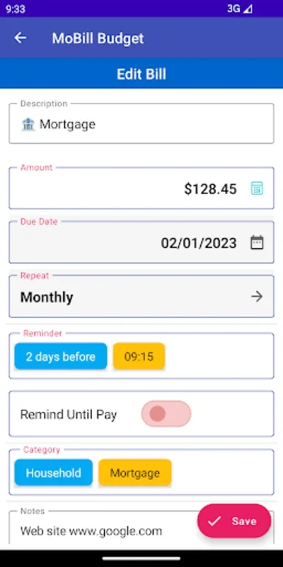 MoBill Budget for Android - Manage Finances Efficiently