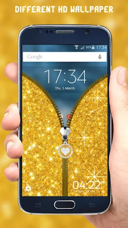 Glitter Zipper Lock Screen for Android - Secure Your Phone