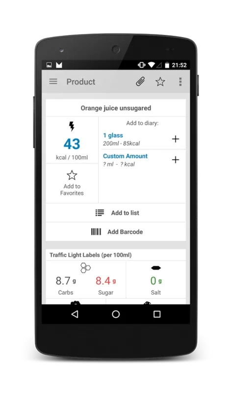 FDDB Extender for Android - Manage Fitness & Nutrition