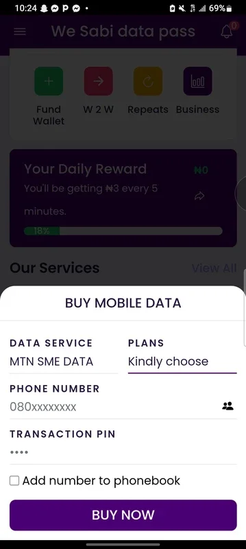 We Sabi data pass for Android: Efficient Data Management