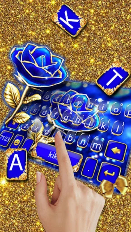 Gold Blue Rose Crystal Keyboar for Android: Enhance Your Typing