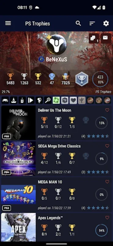 PS Trophies for Android - Manage Your PlayStation Profile