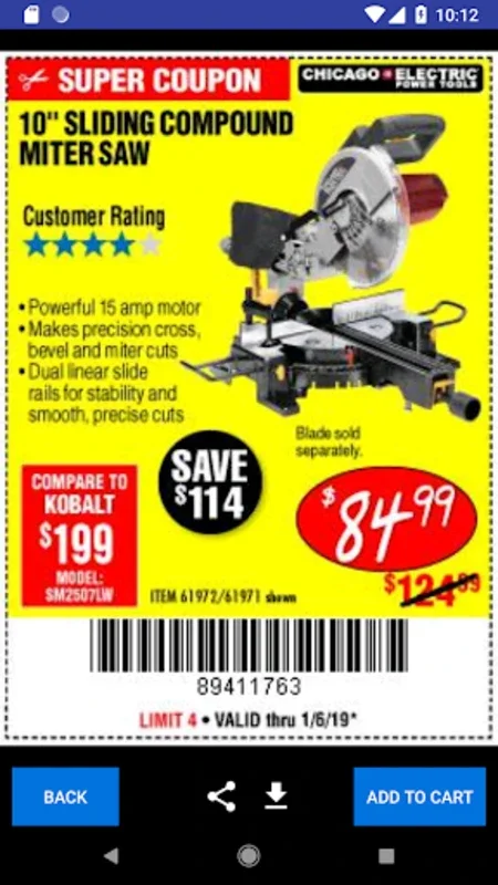 Coupons for Harbor Freight Too for Android - Maximize Savings