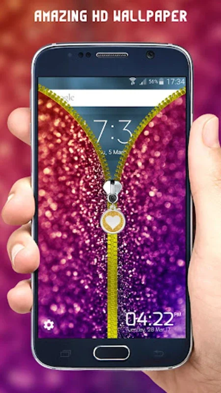 Glitter Zipper Lock Screen for Android - Secure Your Phone