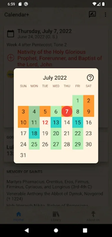 Calendar for Android - Organize Orthodox Religious Life