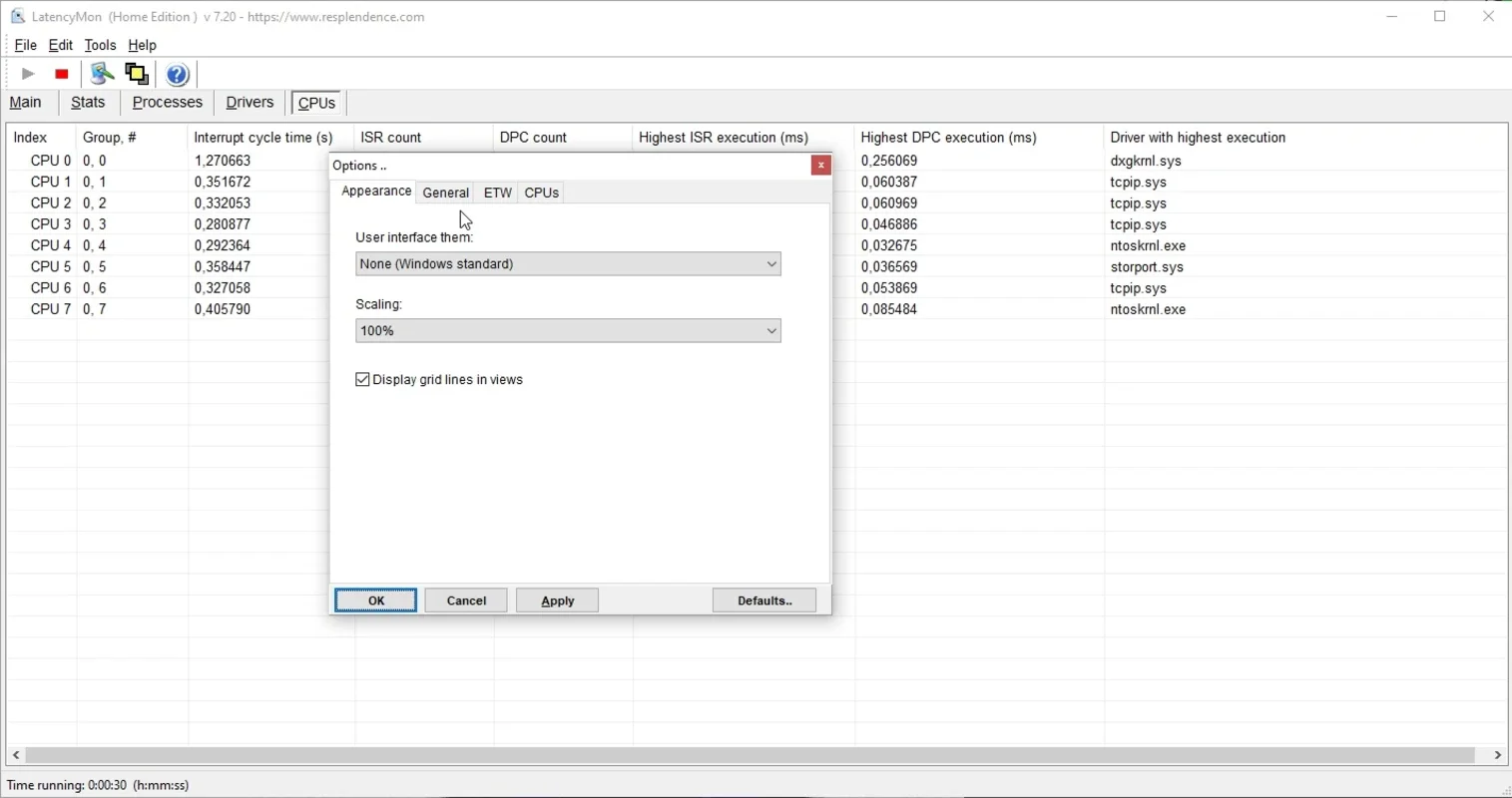 LatencyMon for Windows: Analyze Audio Processing