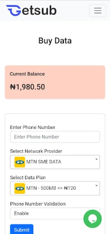 Getsub | Buy Data and Airtime for Android - Streamline Utility Payments