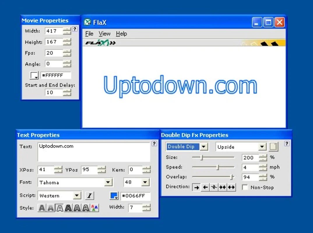 FlaX for Windows - Create Animated Texts with Flash