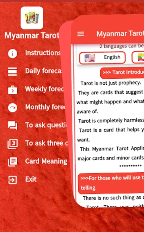 Myanmar Tarot for Android - Personalized Tarot Readings