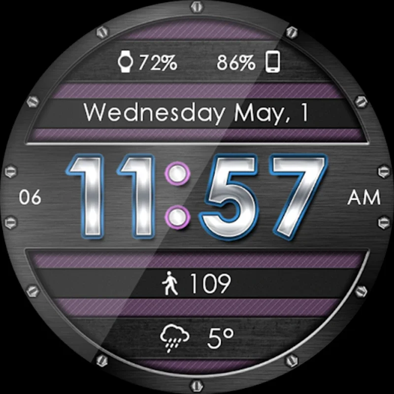 Metallic Mesh HD Watch Face for Android - Stylish & Functional