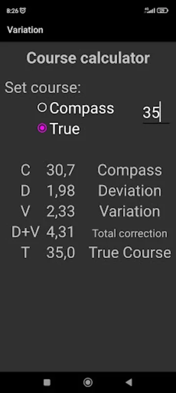 Variation for Android - Precise Navigation with Real - Time Magnetic Declination