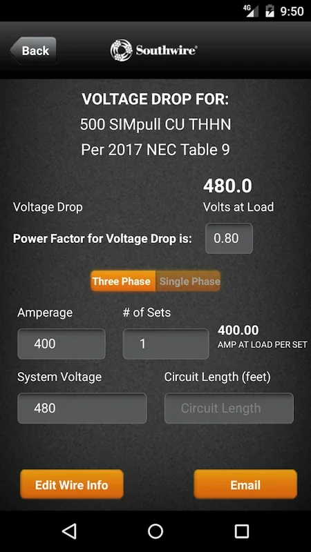 SIMpull 600V Calculator for Android - Streamline Electrical Tasks