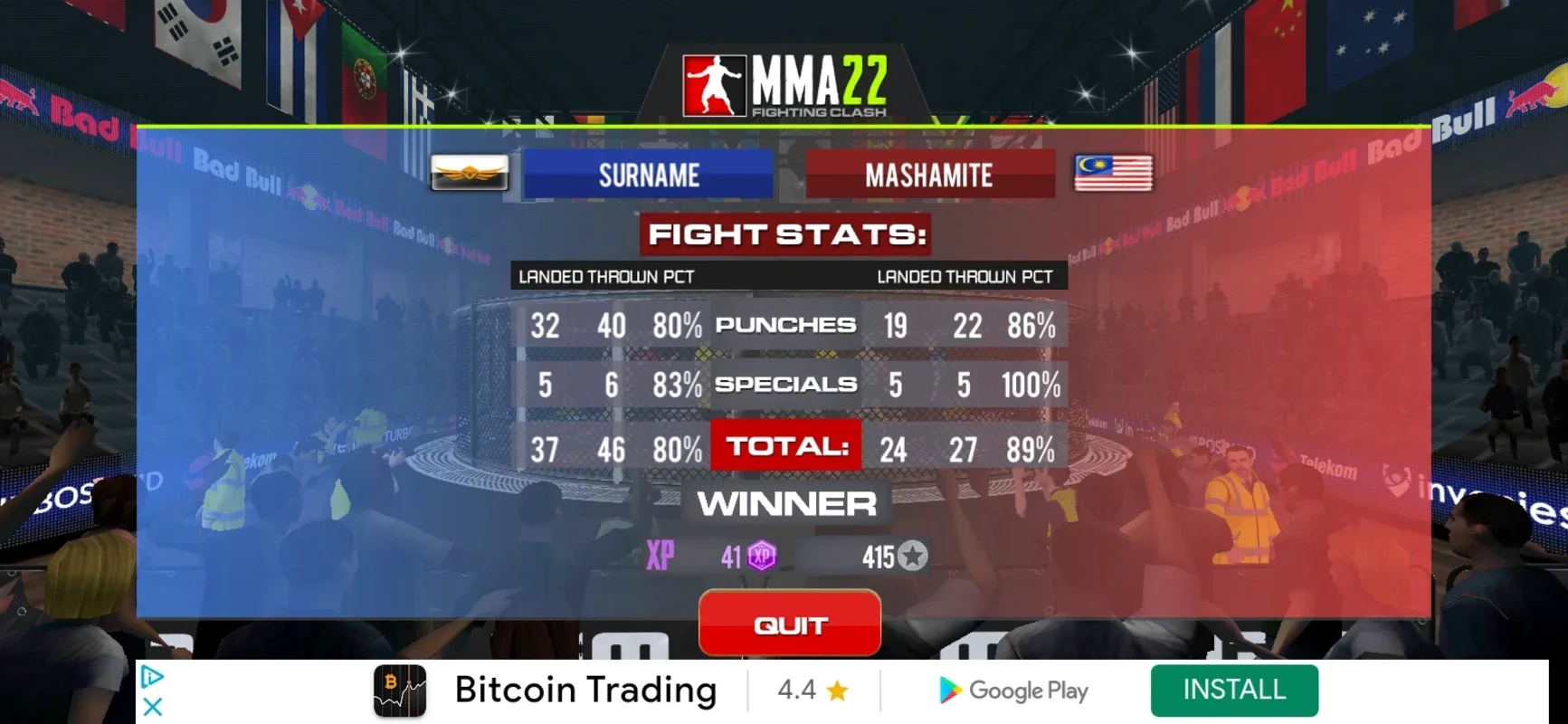 MMA - Fighting Clash 23 on Android: Immersive MMA Fights