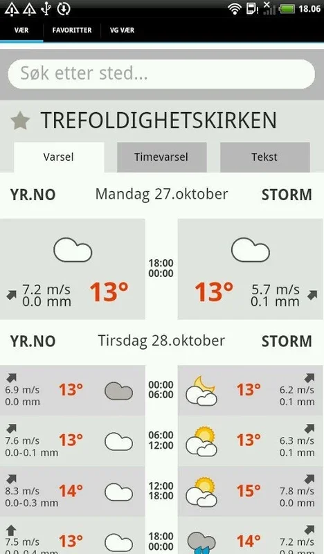 VG Pent.no for Android - Accurate Weather Forecasts