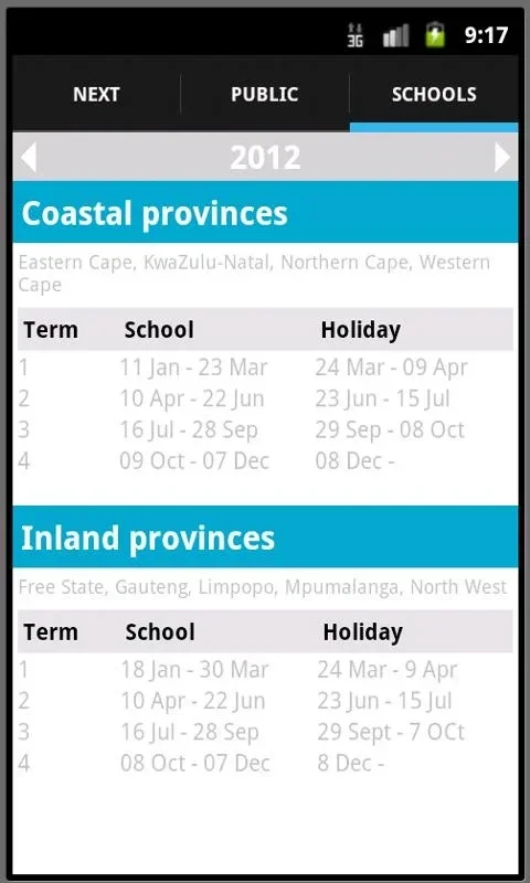 SA Holiday for Android - Comprehensive Holiday Planner