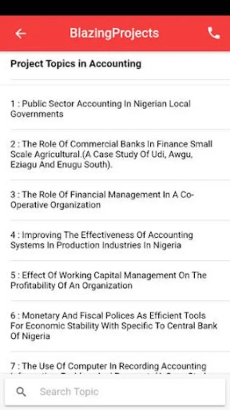 Project topics app - final yea for Android: Comprehensive Topic Finder