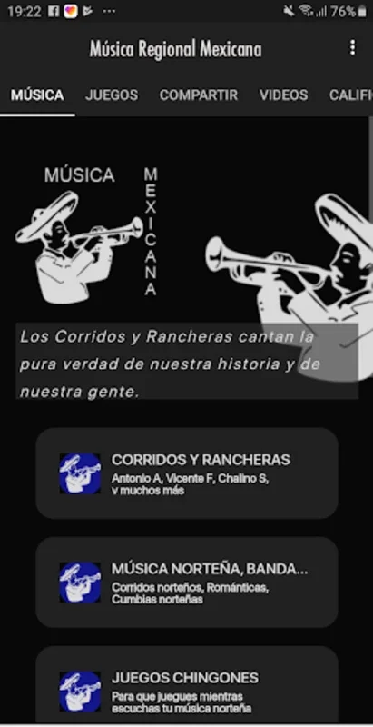 Ranchera de todos los tiempos for Android - Stream Diverse Music