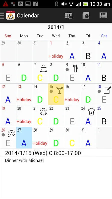 Shift Work Calendar for Android - No Downloading Needed