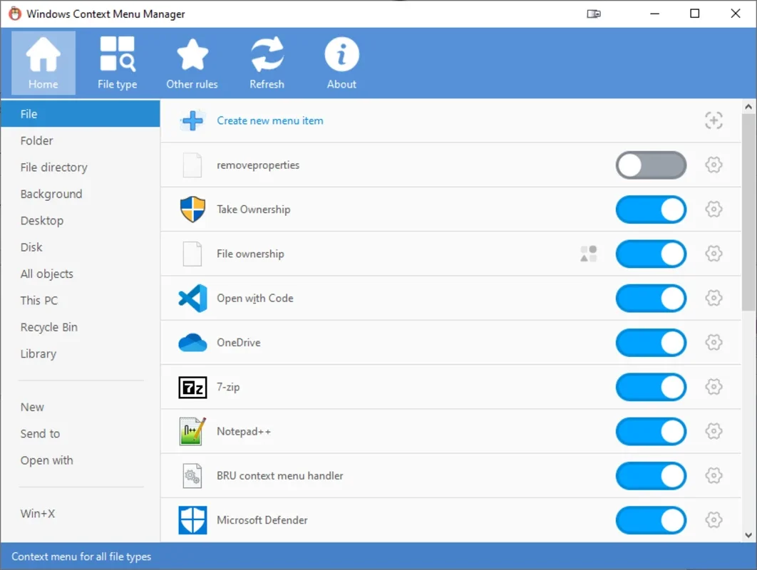 Context Menu Manager for Windows - Customize and Manage Context Menus