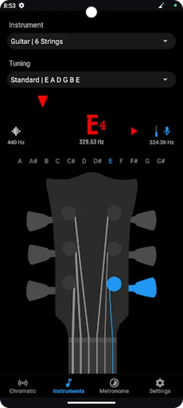 Pitchz Tuner for Android: Tune Various Instruments Easily