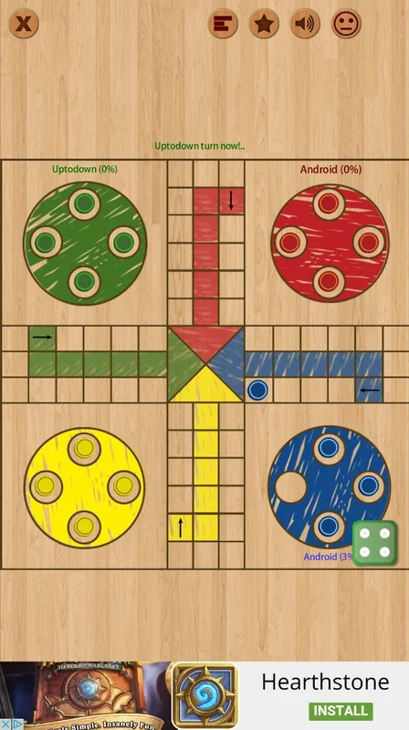 Ludo Parchis Classic Woodboard for Android - Play with Friends or AI